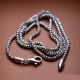 Real S925 Sterling Silver Popcorn Chain Pendant Necklace