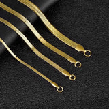 Stainless Steel Flat Chain Necklace 2-5mm Width