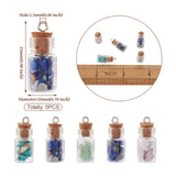 Mixed Mini Wishing Glass Bottle Pendant with Gemstone Chip Stone Beads