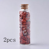 Mixed Mini Wishing Glass Bottle Pendant with Gemstone Chip Stone Beads