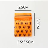 Orange Skull Print Resealable Plastic Zip Lock Bags