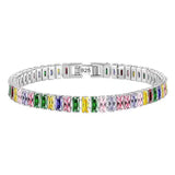 2-6.5mm Moissanite Tennis Bracelet Platinum 925 Silver