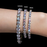 Real Moissanite Tennis Bracelet Platinum Plated 925 Sterling Silver