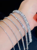 Real Moissanite Tennis Bracelet Platinum Plated 925 Sterling Silver