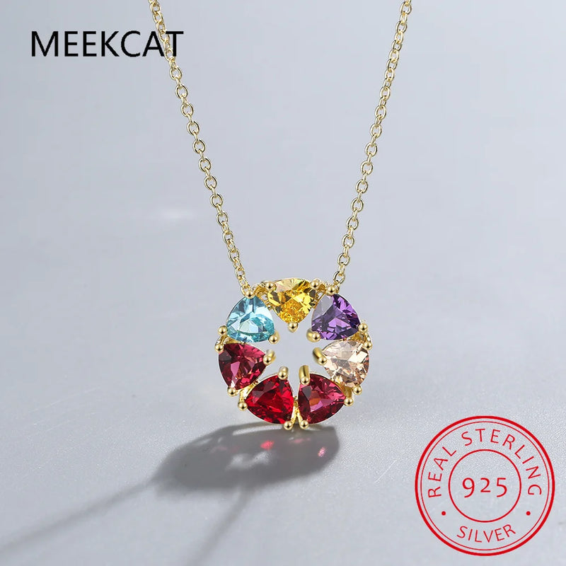 2.6ct Gemstone Pendant Necklace 925 Sterling Silver Choker Chain