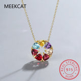 2.6ct Gemstone Pendant Necklace 925 Sterling Silver Choker Chain