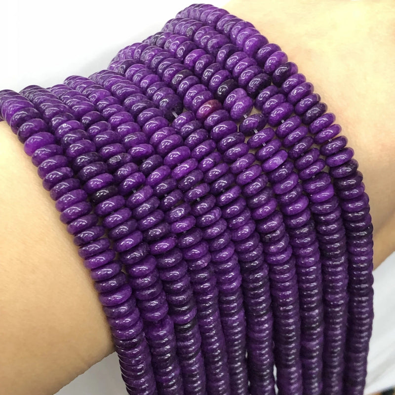 6mm Dark Purple Sugilite Jades Stone Rondelle Beads