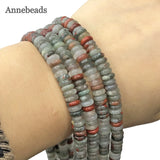 6mm African Blood Stone Flat Round Spacer Beads