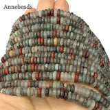 6mm African Blood Stone Flat Round Spacer Beads