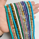 6mm Turquoises Stone Spacer Beads Round Flat Disc Natural Jad Agates Loose Beads