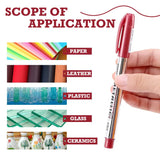 6pcs Metallic Waterproof Marker Pens Silver 2mm Resin Artist Drawing Pen