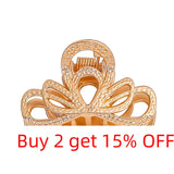 Golden Crown Hair Claw Clips for Women, Small Size Hairpins
