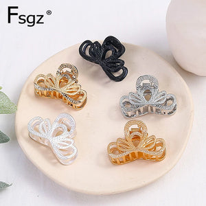 Golden Crown Hair Claw Clips for Women, Small Size Hairpins