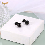 Solid Steel Ball Earrings Set Stainless Steel Ear Piercing Stud Jewelry