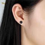 Solid Steel Ball Earrings Set Stainless Steel Ear Piercing Stud Jewelry