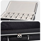 Portable Leather Watch Case Organizer with Zip Pillow