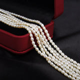 2.8-3.2mm Rice Bead Necklace Natural Freshwater Pearl DIY Accessories