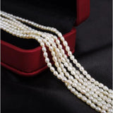 2.8-3.2mm Rice Bead Necklace Natural Freshwater Pearl DIY Accessories