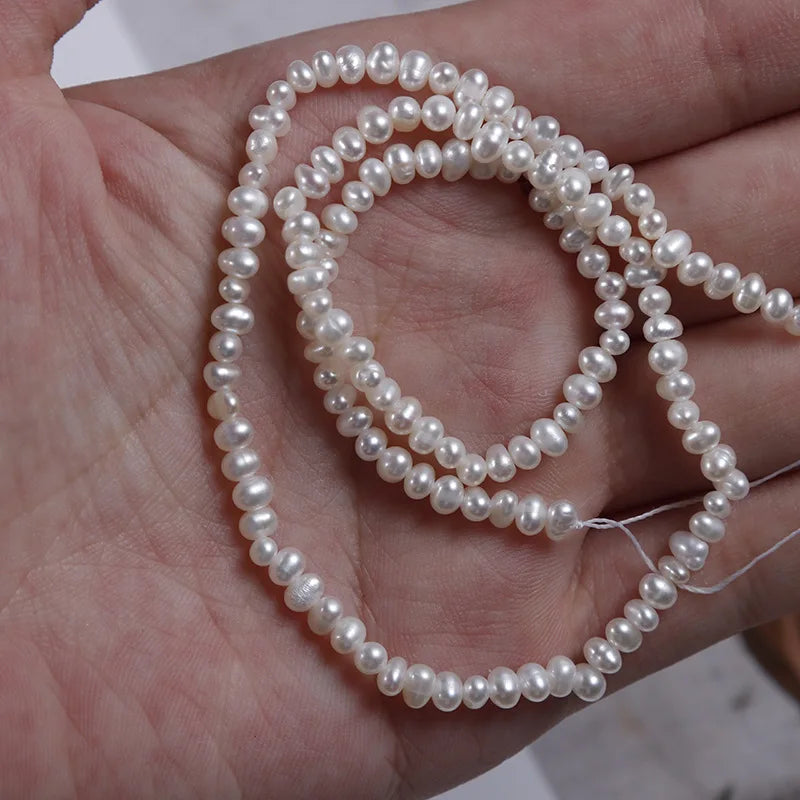 2.8-3mm Potato Shape Freshwater Pearl Beads Semi-finished DIY Chain