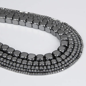 Natural Hematite Cube Beads 15''