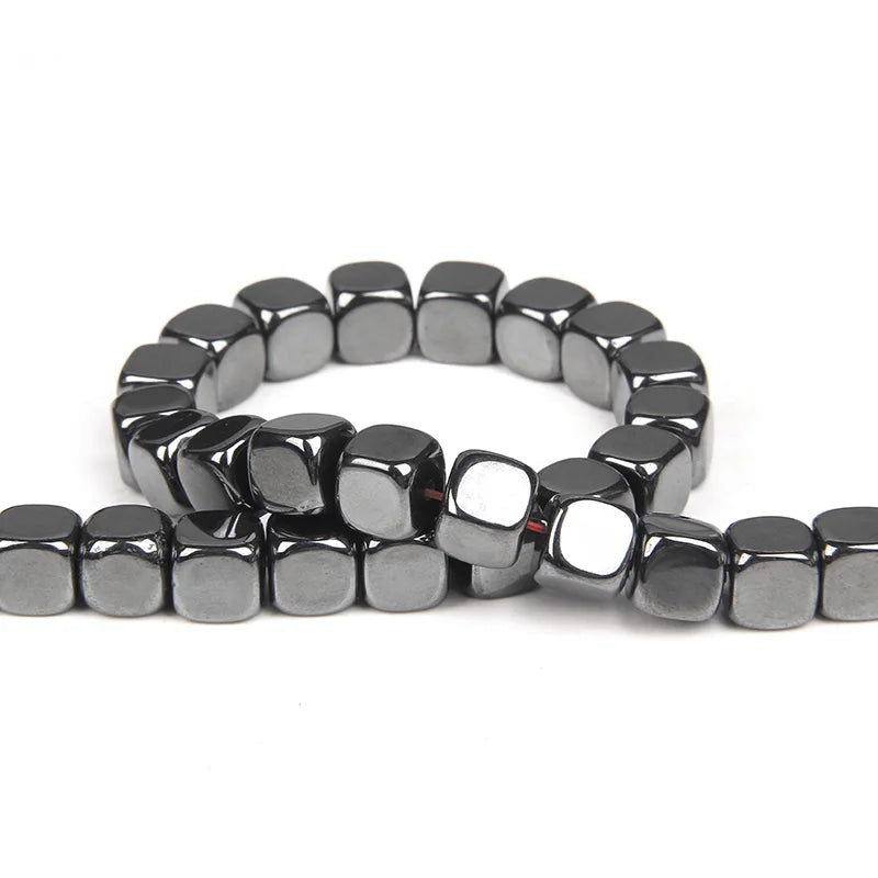 Natural Hematite Cube Beads 15''