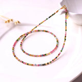 2.8mm Tourmaline Beads Choker Necklace Handmade Natural Stone Jewelry
