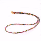 2.8mm Tourmaline Beads Choker Necklace Handmade Natural Stone Jewelry