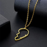 2 Heart Couple Necklaces Engraving Name Love Friendship
