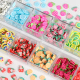 2 Boxes Fruits Polymer Clay Slices Slime Cherry Strawberry Watermelon Resin Jewe