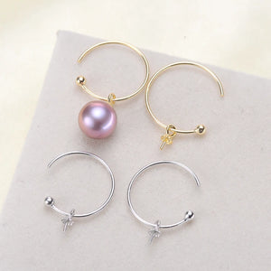 925 Silver Pearl Drop Earrings Jewelry Parts Women's Accessories