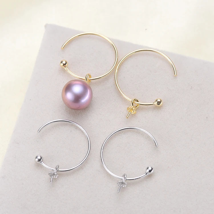 925 Silver Pearl Drop Earrings Jewelry Parts Women's Accessories