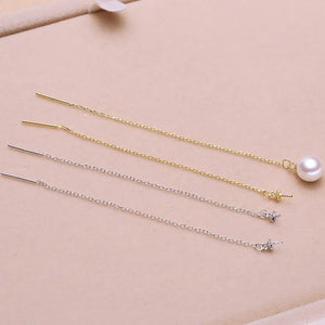 925 Silver Pearl Drop Earrings Findings Women's Accessories