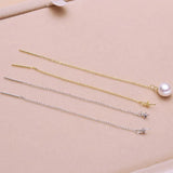 925 Silver Pearl Drop Earrings Findings Women's Accessories