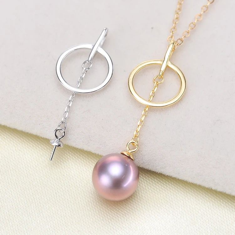 925 Silver Pearl Pendant Necklace Findings, 3pcs/lot