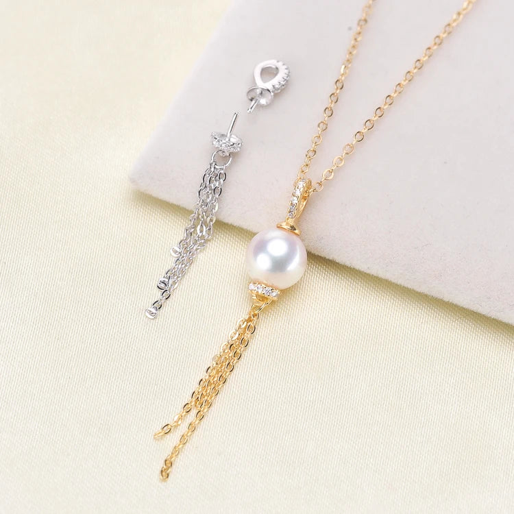 925 Sterling Silver Pearl Pendant Necklace Fitting