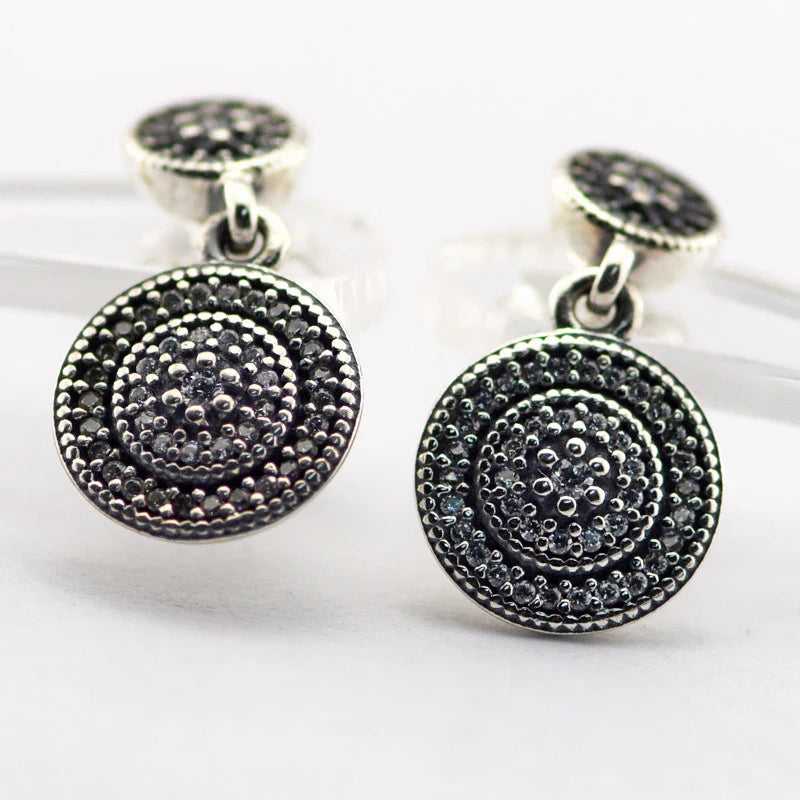 Radiant Elegance Drop Earrings 925 Sterling Silver Clear CZ Dangle Earrings