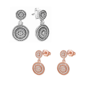Radiant Elegance Drop Earrings 925 Sterling Silver Clear CZ Dangle Earrings
