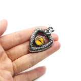 316L Stainless Steel Eyeball Pendant with 2 Stone