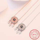925 Silver Dream Catcher Feather Charm Necklace Love Meaningful Gift S-N421