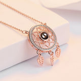 925 Silver Dream Catcher Feather Charm Necklace Love Meaningful Gift S-N421