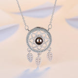 925 Silver Dream Catcher Feather Charm Necklace Love Meaningful Gift S-N421