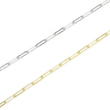 925 Silver Paper Clip Chain Necklace Choker Jewelry