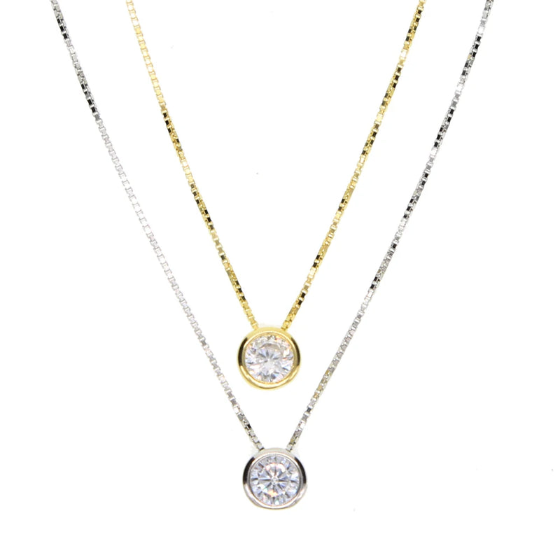 925 Silver Round Choker Necklace Cz Dainty Jewelry Wedding Gift
