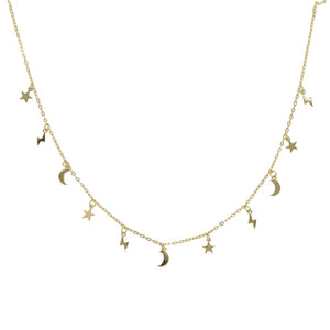 Boho Style Star Map Moon Pendant Necklaces 925 Sterling Silver Jewelry