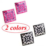 Flower Epoxy Cufflink in 2 Colors Enamel