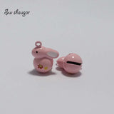Enamel Rabbit Bell Charms Pendant Party Kids DIY Jewelry Accessories