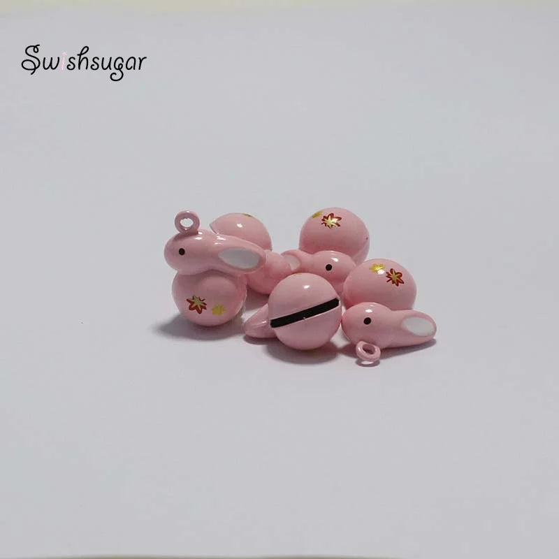 Enamel Rabbit Bell Charms Pendant Party Kids DIY Jewelry Accessories