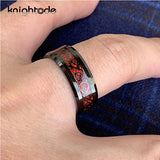 Opal/Celtics Dragon Inlay Tungsten Carbide Ring Wedding Band