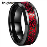 Opal/Celtics Dragon Inlay Tungsten Carbide Ring Wedding Band