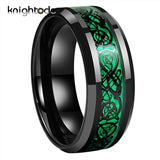 Opal/Celtics Dragon Inlay Tungsten Carbide Ring Wedding Band